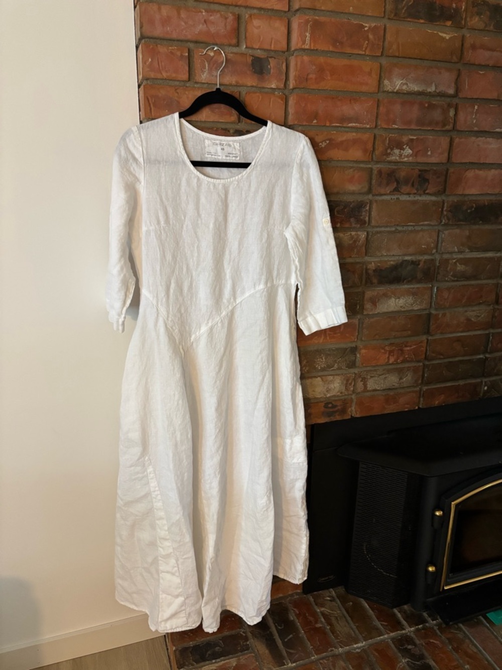 Grizas White Linen Midi Dress